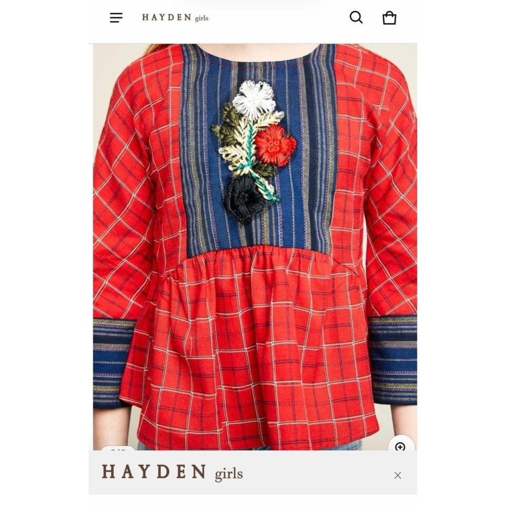 Flower Embroidered‎ Plaid Too